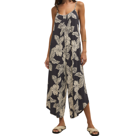 FLARED ASHA FLORAL JUMPSUIT