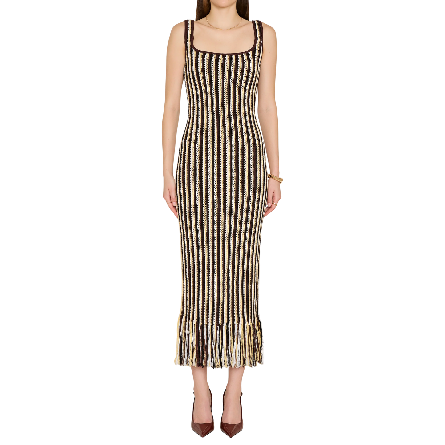 JOLIE MIDI DRESS COCOA STRIPE