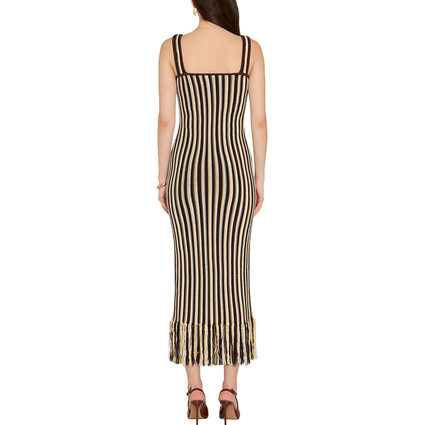 JOLIE MIDI DRESS COCOA STRIPE