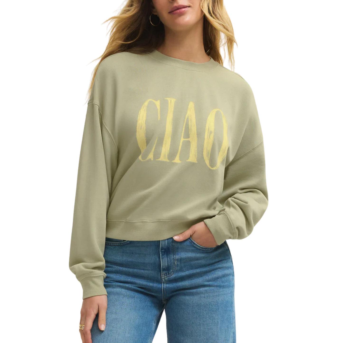 CIAO FIRST DATE SWEATSHIRT BAYLEAF
