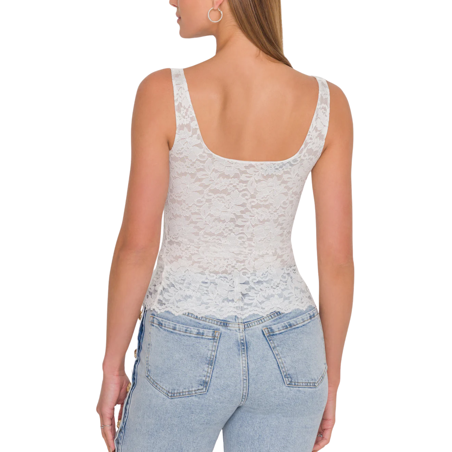JULIET LACE TANK WHITE