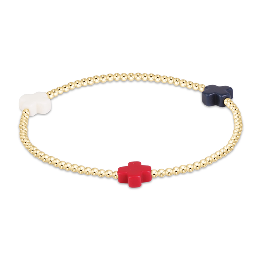 2MM SIGNATURE SMALL CROSS BRACELET FIRECRACKER