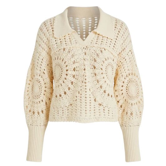 POLO CROCHET SWEATER OFF WHITE