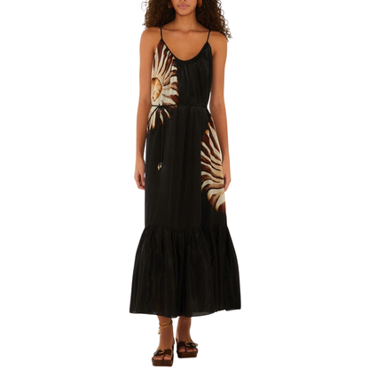 AMMONITE SLEEVELESS MAXI DRESS BLACK