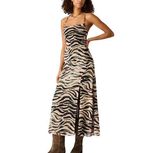 ADELLA DRESS CARAMEL ZEBRA