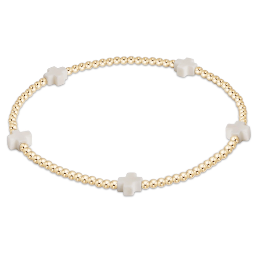 2MM SIGNATURE SMALL CROSS BRACELET OFF WHITE