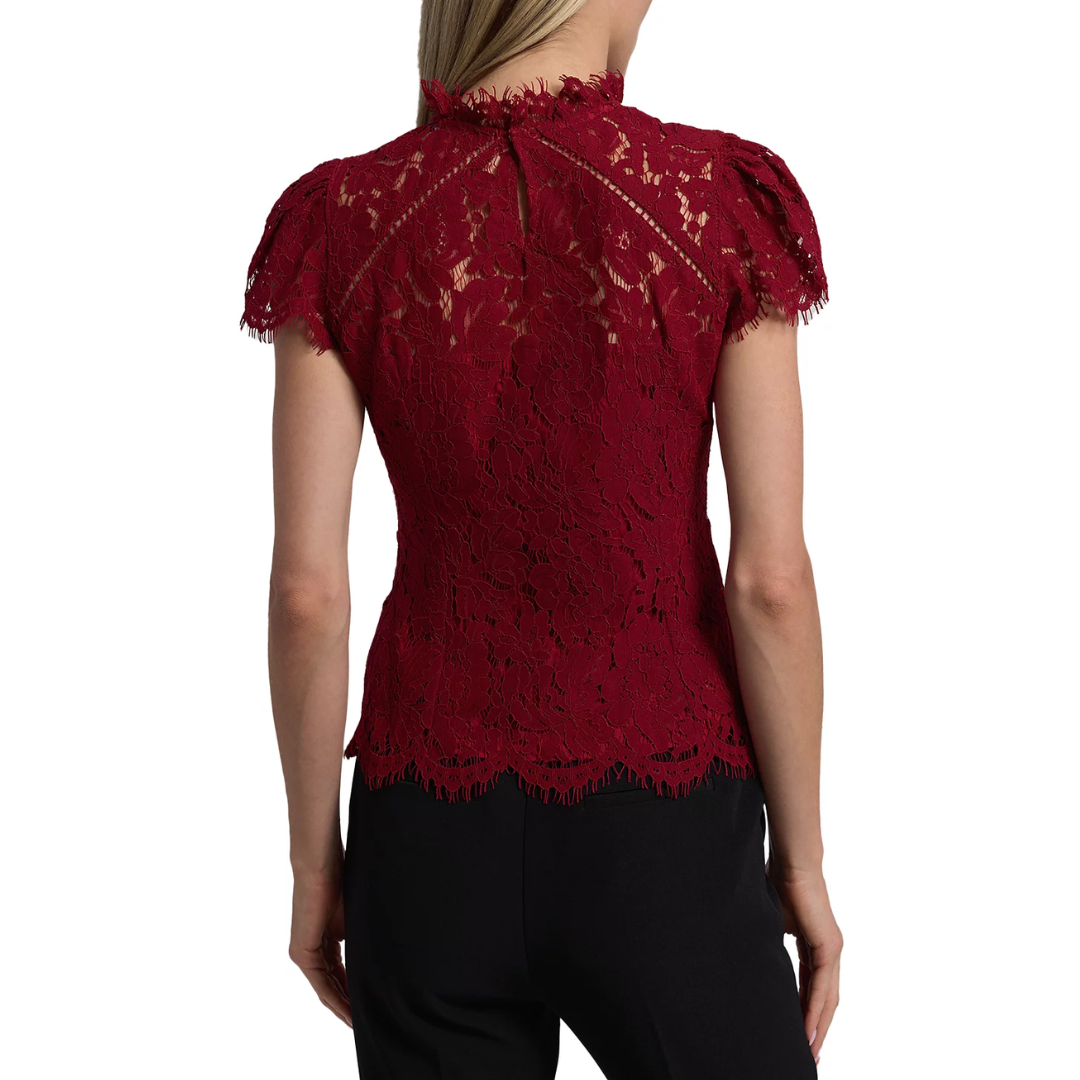 AMBROSE LACE TOP SCARLETT