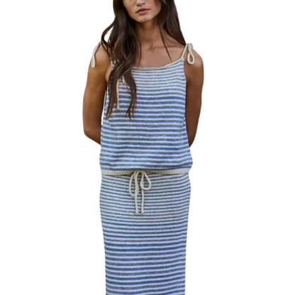 STRIPED SPAGHETTI STRAP TANK BLUE