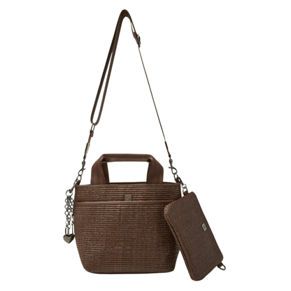 ESCAPE BAG ESPRESSO RAFFIA