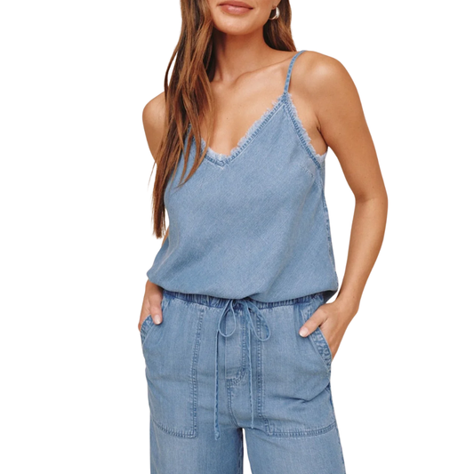 FRAYED CAMI INDIGO HARBOR