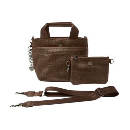 ESCAPE BAG ESPRESSO RAFFIA