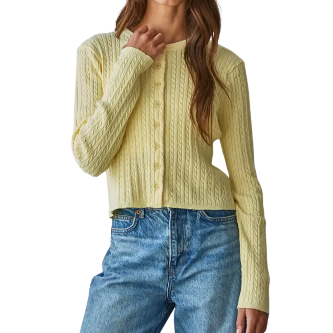 CABLE CARDIGAN BUTTER