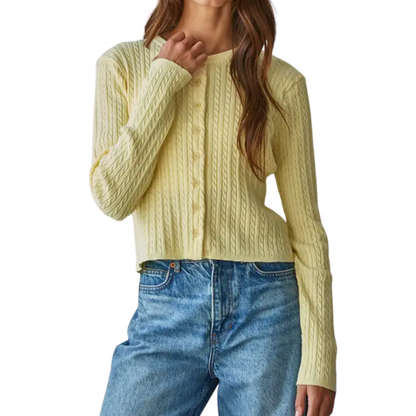 CABLE CARDIGAN BUTTER