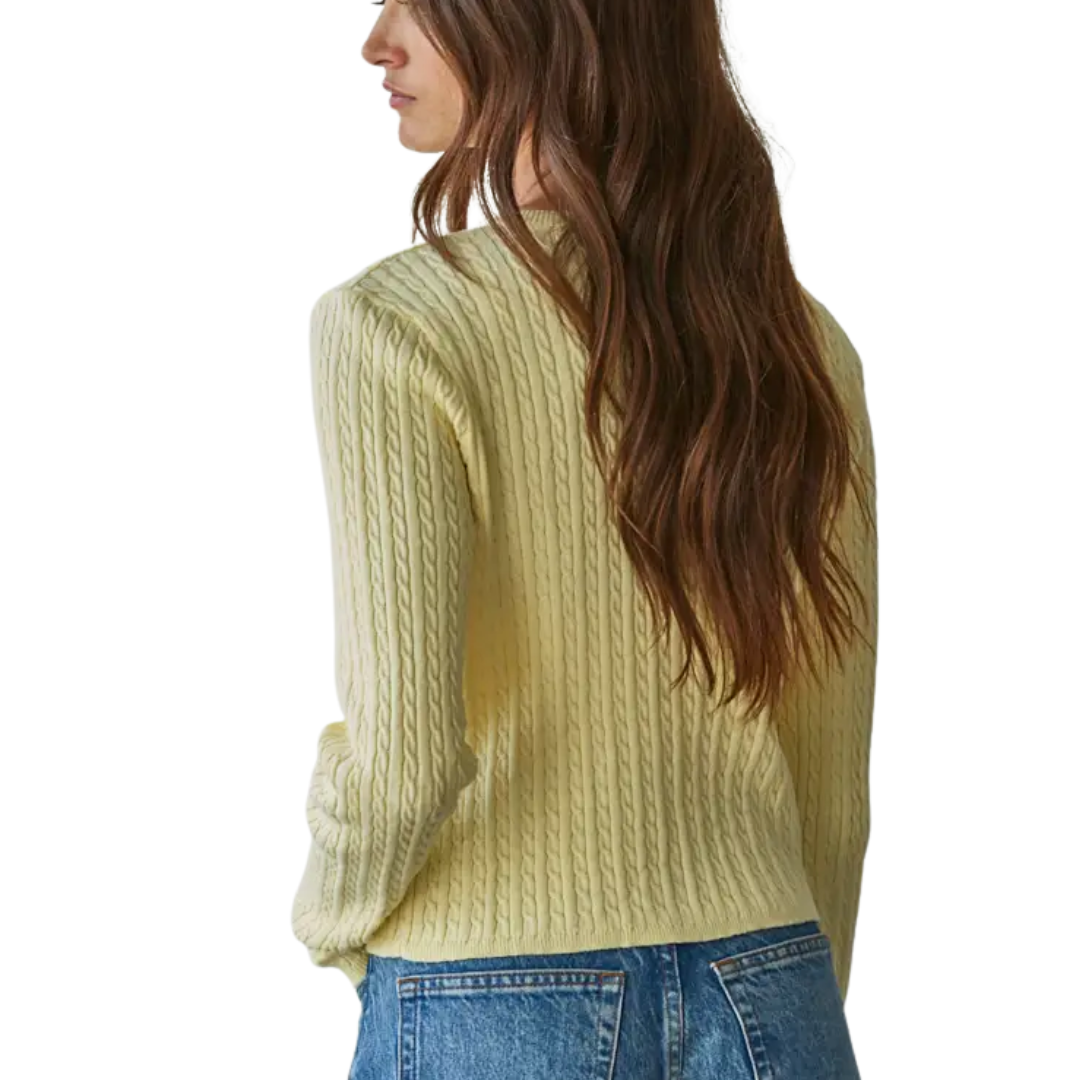 CABLE CARDIGAN BUTTER