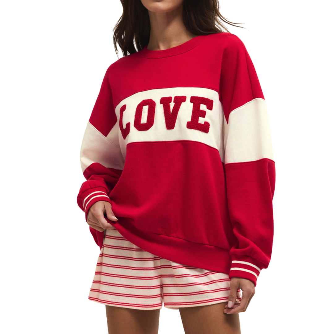 OVERSIZED LOVE SWEATSHIRT RED
