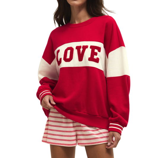 OVERSIZED LOVE SWEATSHIRT RED