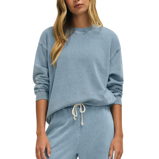 BOYFRIEND DENIM SWEATSHIRT OCEAN AIR INDIGO