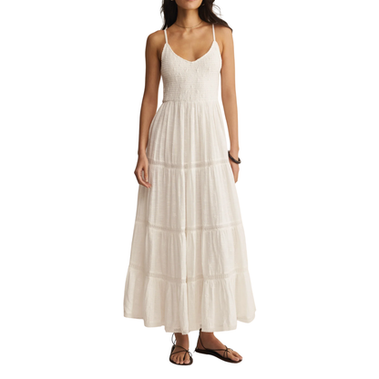 BEHATI EYELET MIDI DRESS WHITE