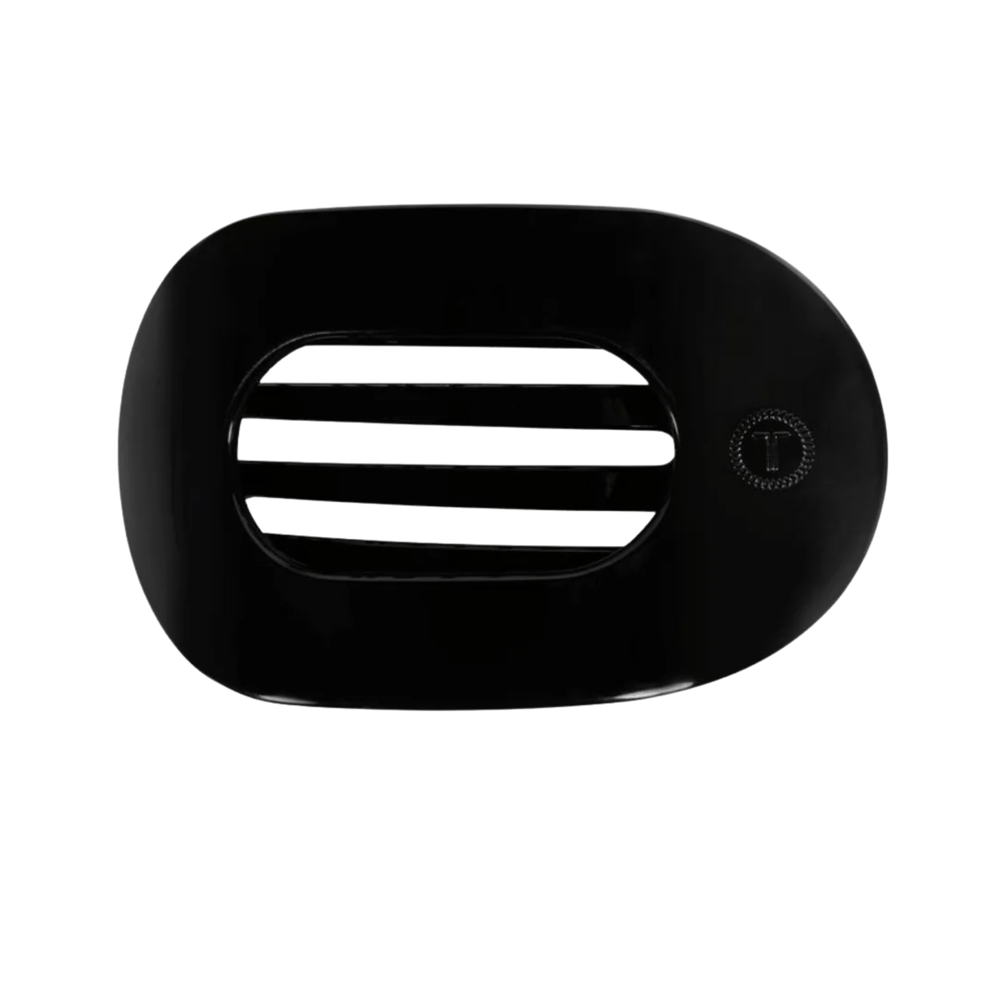 ROUND FLAT LARGE CLIP JET BLACK