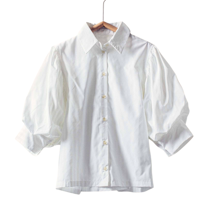 WESTERN BOHO DROP WAIST BLOUSE WHITE
