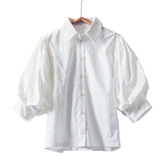 WESTERN BOHO DROP WAIST BLOUSE WHITE