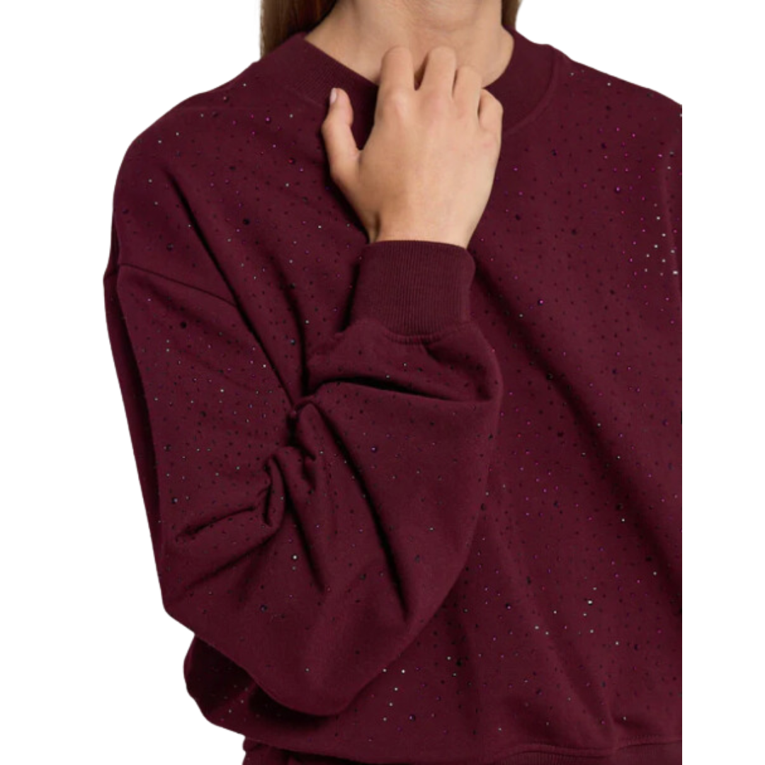 COLBY CRYSTAL SWEATSHIRT BLACK CHERRY