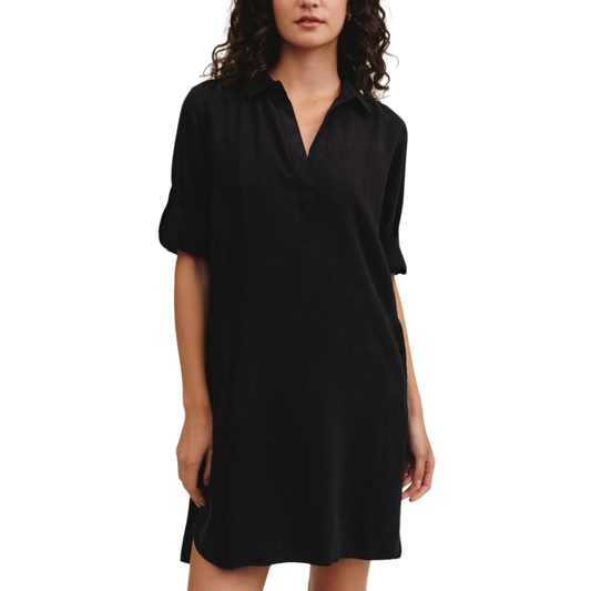 LONG SLEEVE A LINE DRESS VINTAGE BLACK