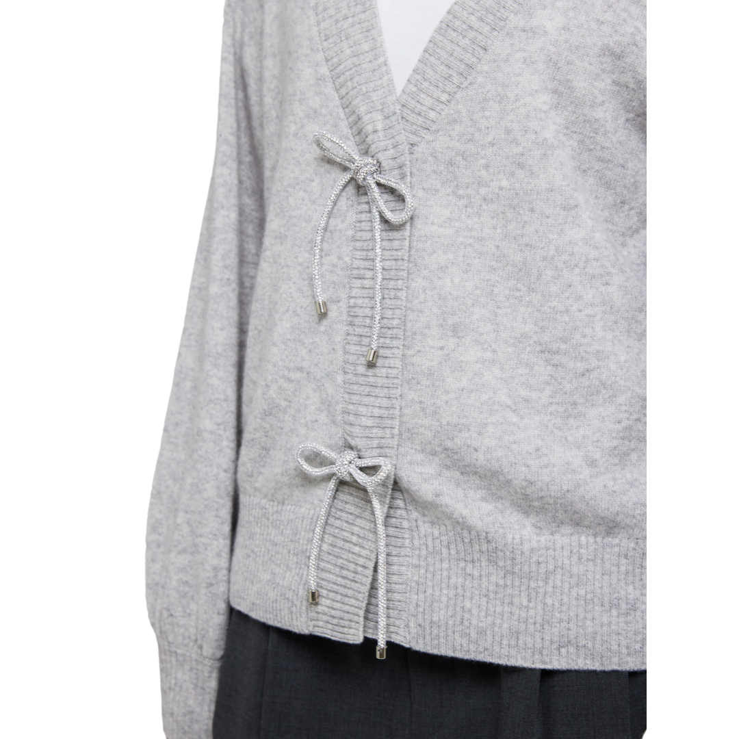 BLING BOW CARDI GREY