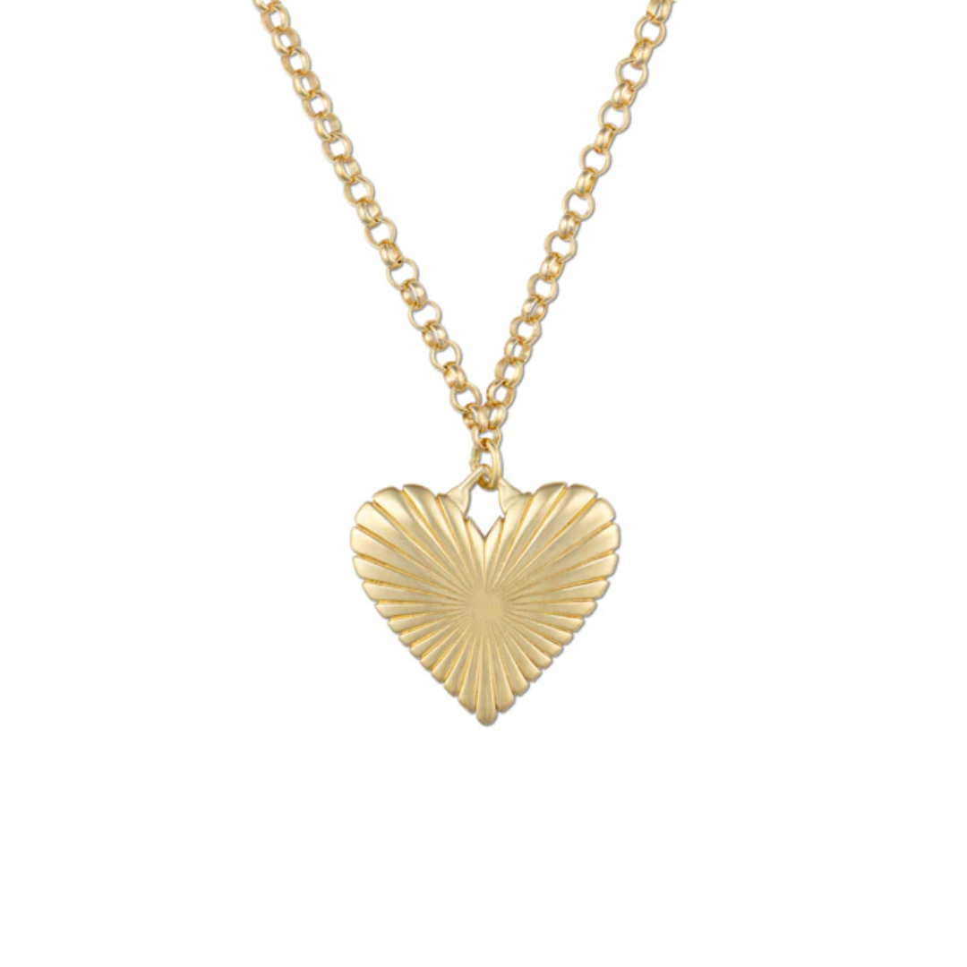 RIBBED HEART NECKLACE 18"