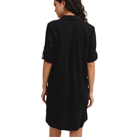 LONG SLEEVE A LINE DRESS VINTAGE BLACK