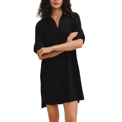 LONG SLEEVE A LINE DRESS VINTAGE BLACK