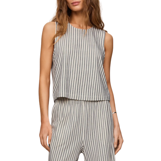 SLOANE KNIT STRIPED TOP ECLIPSE