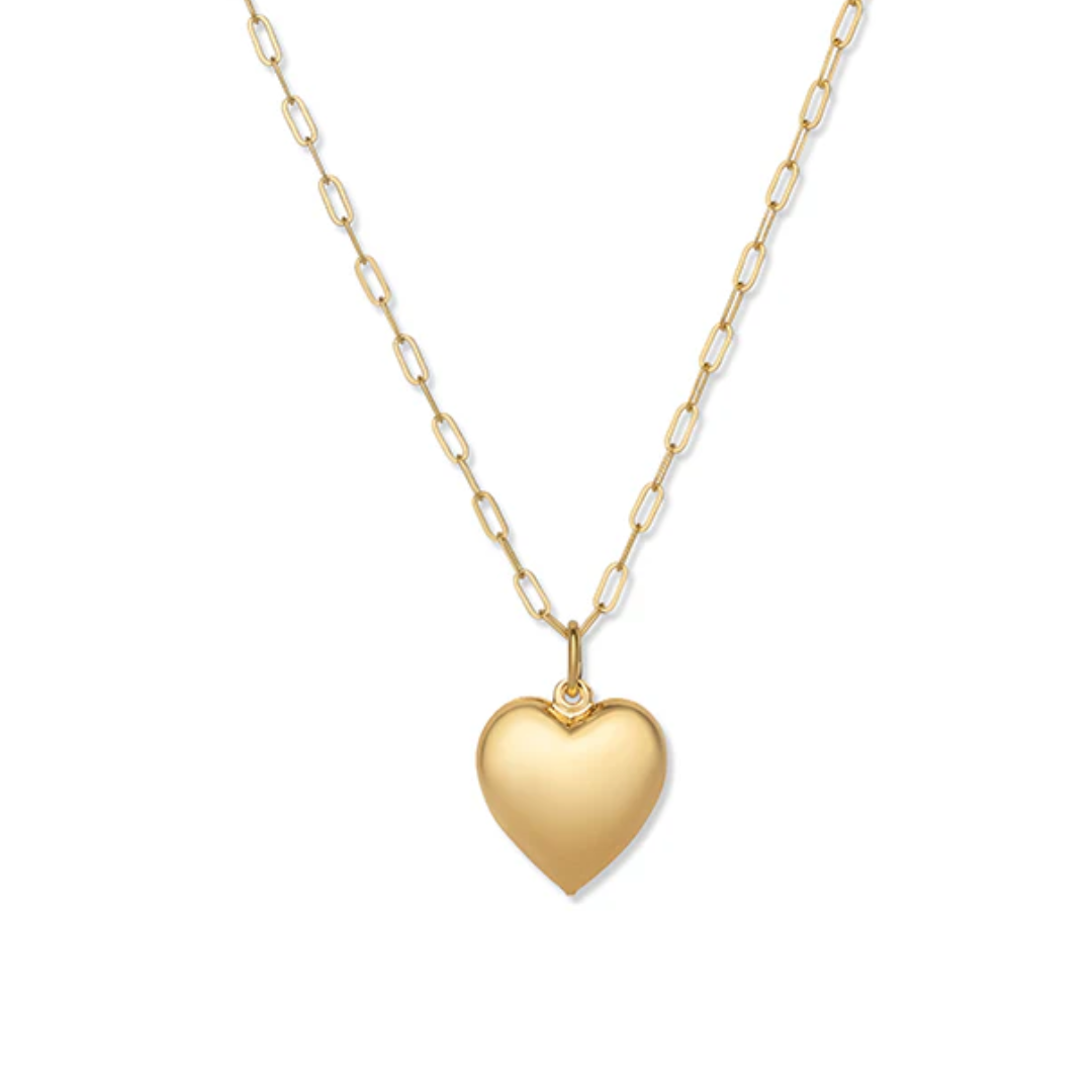 PUFFY HEART NECKLACE 18"