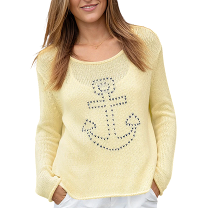 ANCHOR CREW COTTON SWEATER SUNLIGHT