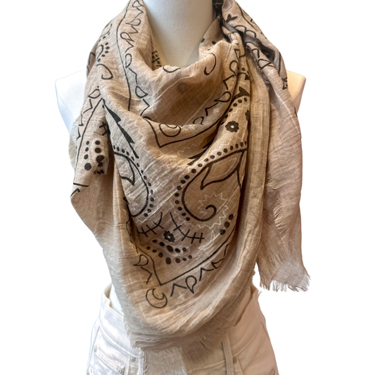 ELOISE BANDANA SCARF TAUPE