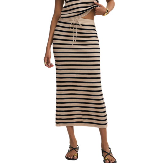 EMORI STRIPED SKIRT NATURAL