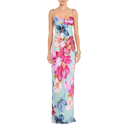 IRA MAXI DRESS BLUE FLORAL