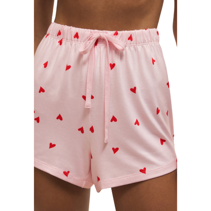 LOVE FIRST HEART SHORT PINK MARSHMALLOW