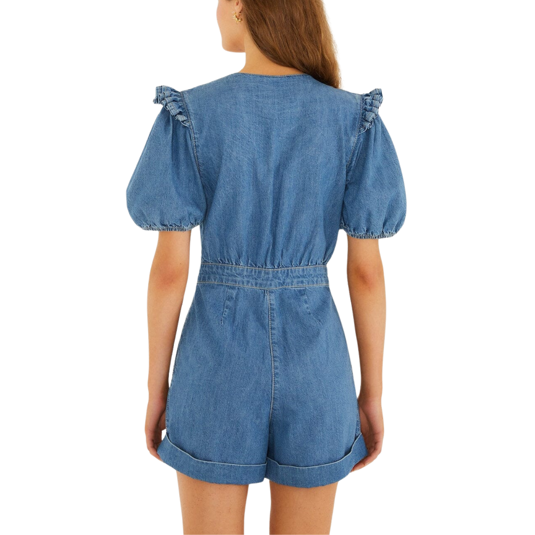 DENIM RUFFLES ROMPER