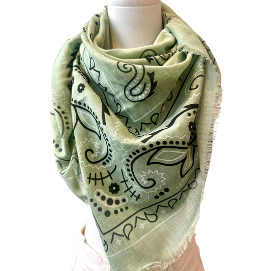 ELOISE BANDANA SCARF LIGHT GREEN