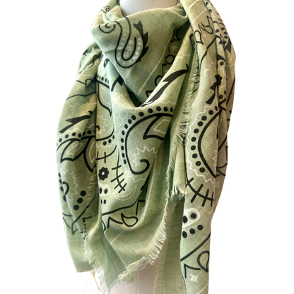 ELOISE BANDANA SCARF LIGHT GREEN