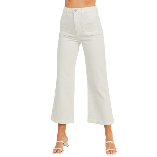 PATCH POCKET WIDE LEG OFF WHITE
