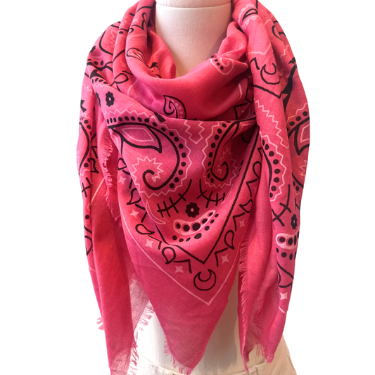 ELOISE BANDANA SCARF FUCHSIA