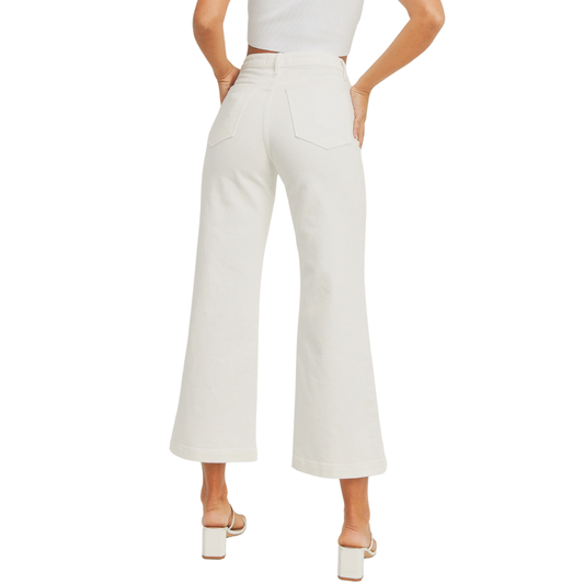 PATCH POCKET WIDE LEG OFF WHITE
