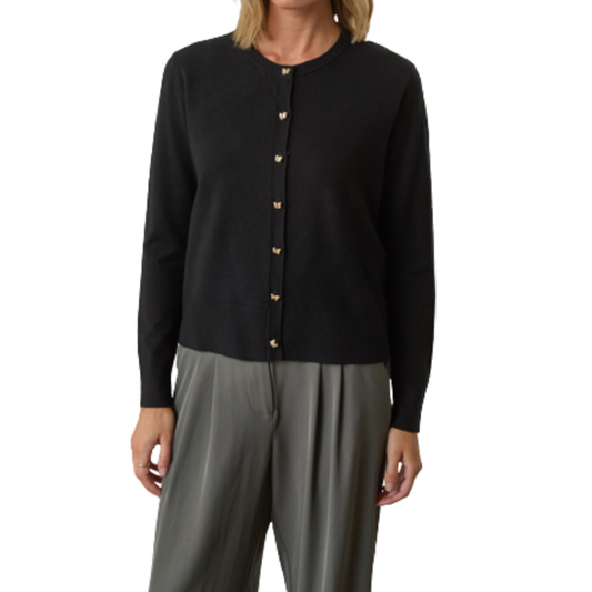 NIA KNIT CARDIGAN BLACK
