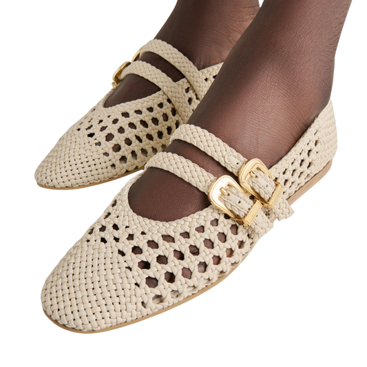 BAYLEE WOVEN BALLET FLAT CREME