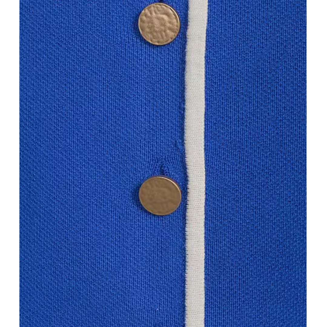 CONTRAST PIPING SWEATER VEST BLUE