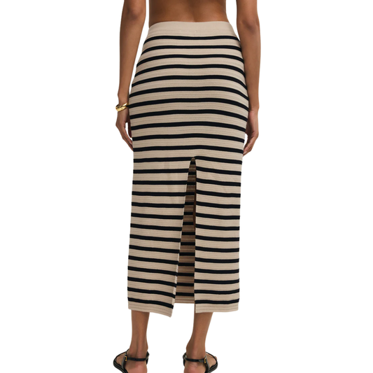 EMORI STRIPED SKIRT NATURAL