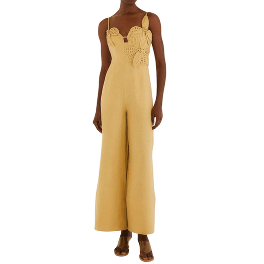 SAND FLOWERED JUMPSUIT