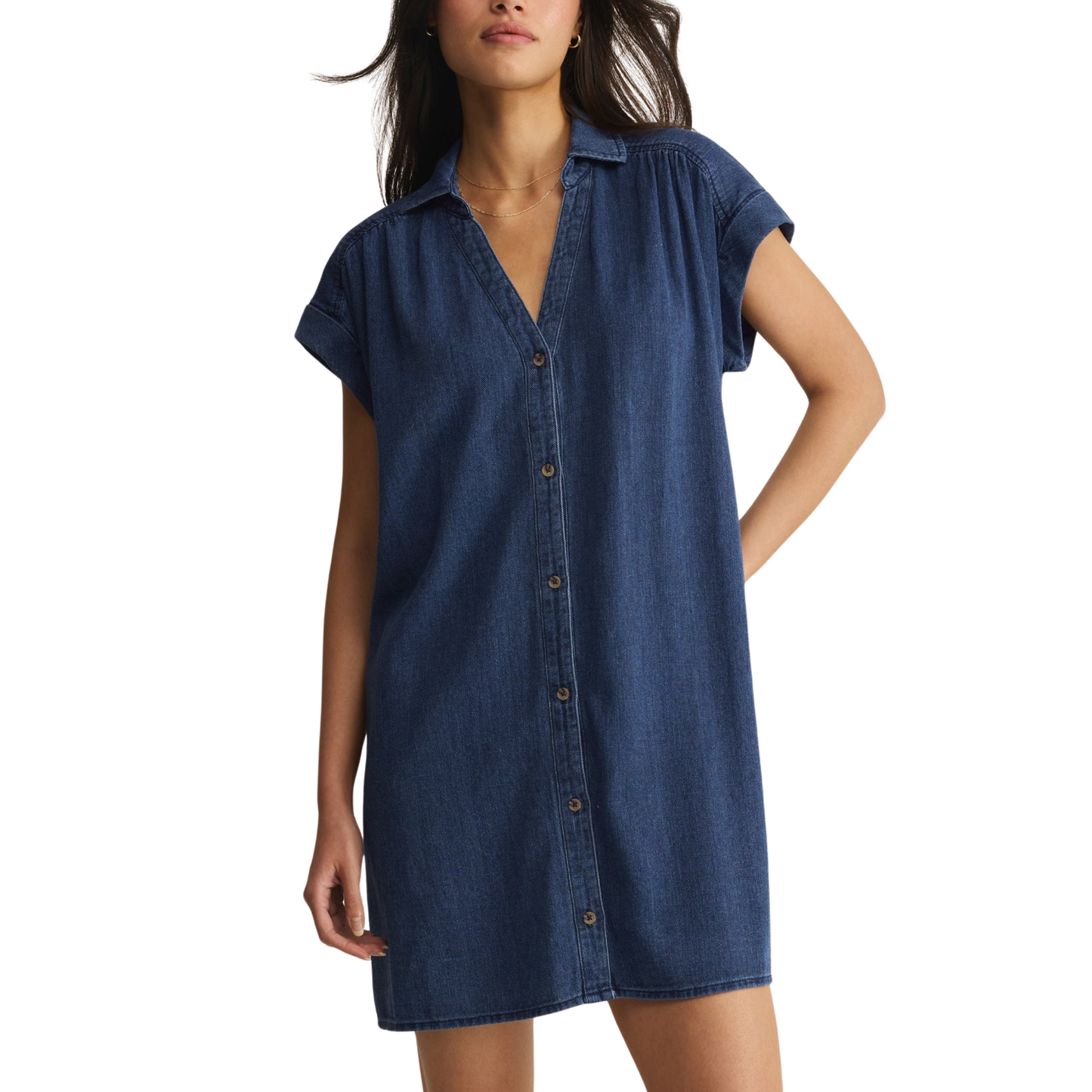 SHELLBOUND TWILL DRESS TWILIGHT BLUE